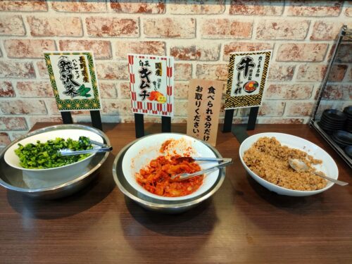 食べ放題のお米のお供たち３品