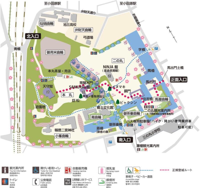 小田原城址公園内の地図
