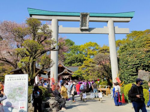 出雲大社相模分祠の正面からの鳥居