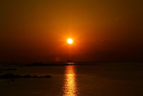 森戸神社からの夕日